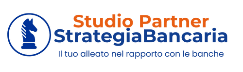 Logo "Studio Partner StrategiaBancaria" con payoff e sfondo trasparente